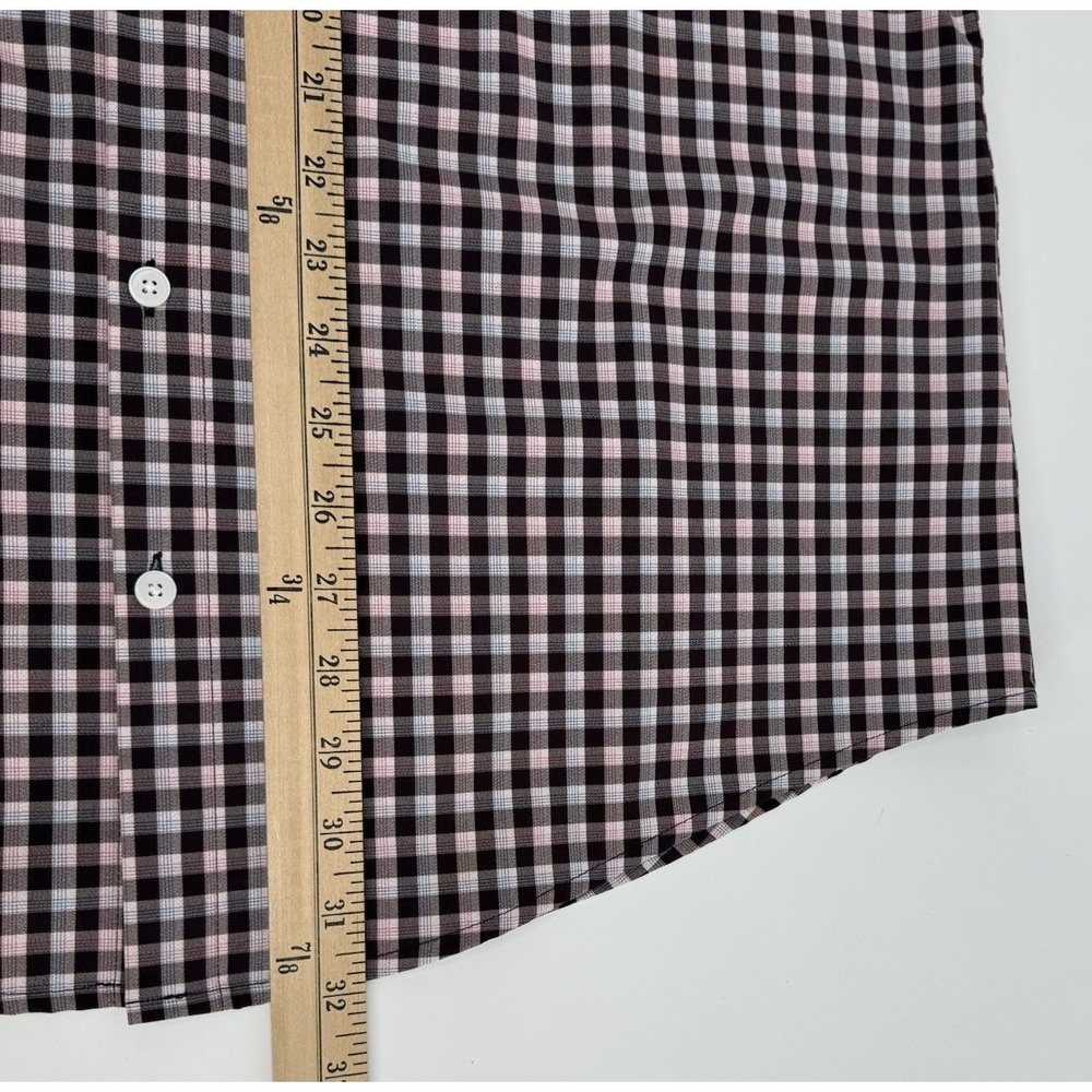 Mizzen+Main Leeward Shirt Men's XL Trim Burgundy Plaid Stretch - Picture 5 of 10